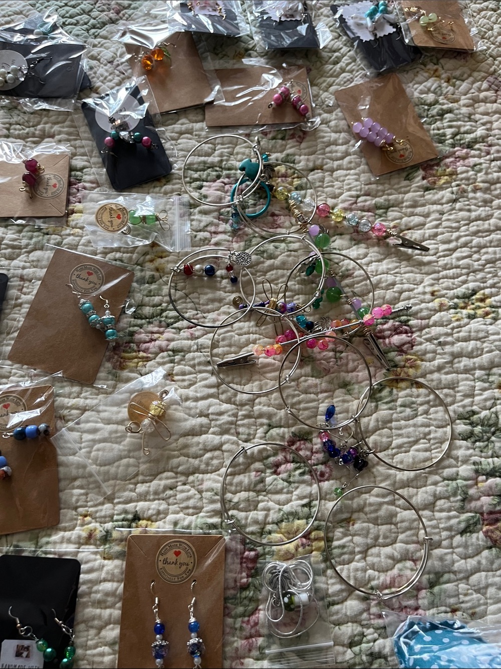 Handmade Multicolor Floral Fabric bowl fillers, and jewelry mix lot - Picture 17 of 17